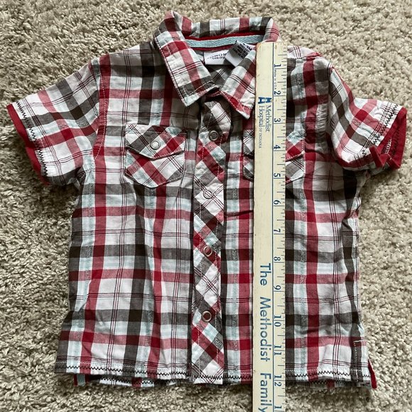 SONOMA lifestyle Baby Boy's Short Sleeve Button Down Shirt Size 6-9 Months Plaid - Picture 5 of 5